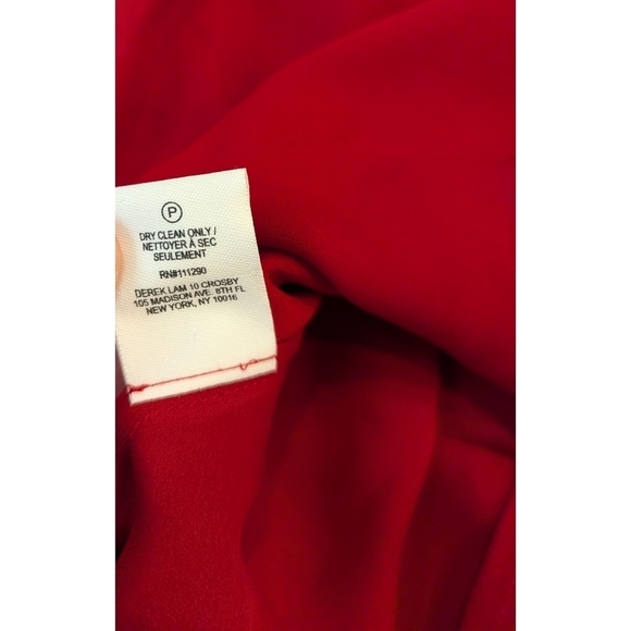 Derek Lam 10 Crosby Red 100% Silk Wrap Blouse Size 0 - Picture 5 of 7